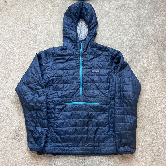 Patagonia Nano Puff Bivy Pullover Womens Small Navy Gorpcore Lightweight Hooded - Picture 1 of 7